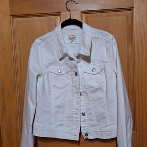 Cropped denim jacket in white